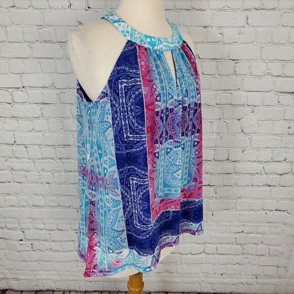Inc Ombre Bloom Chiffon Halter Top Paisley M NEW - Picture 6 of 8